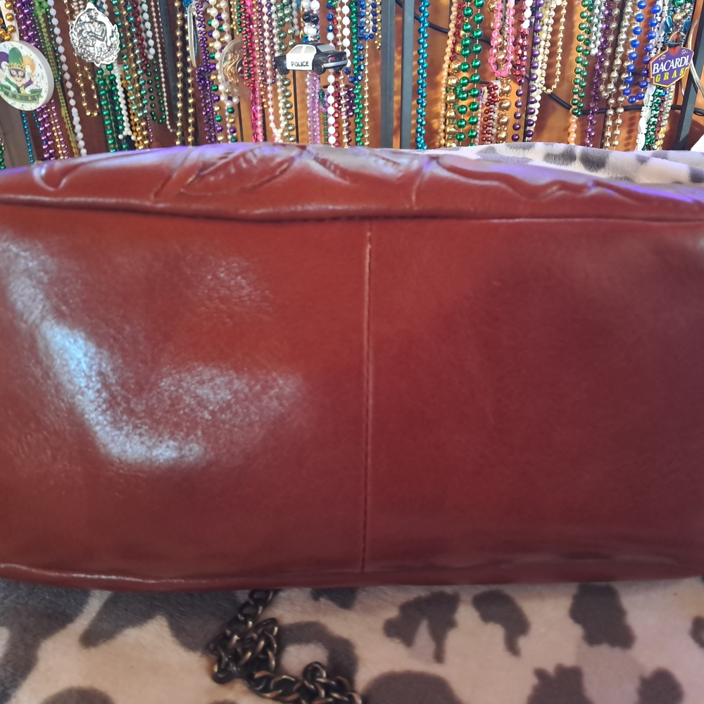 Patricia Nash Burgundy Floral Embossed Shoulder Bag - Picture 6 of 8